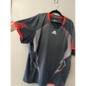 Men’s ADIDAS Gray Orange Climacode athletic Shirt Top T soft stretchy sz 2XL